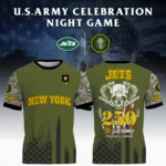 New York Jets T-Shirt x U.S. Army 250th Celebration Night Game Limited Personalize Name