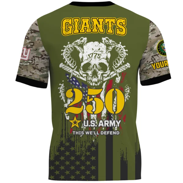 New York Giants xT-Shirt x U.S. Army 250th Celebration Night Game Limited Personalize Name
