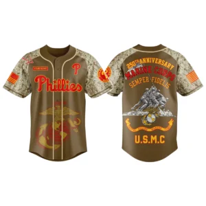 Philadelphia Phillies x US Marine Corps 250th Birthday 3D Baseball Jersey Limited 2026 Custom Your Name
