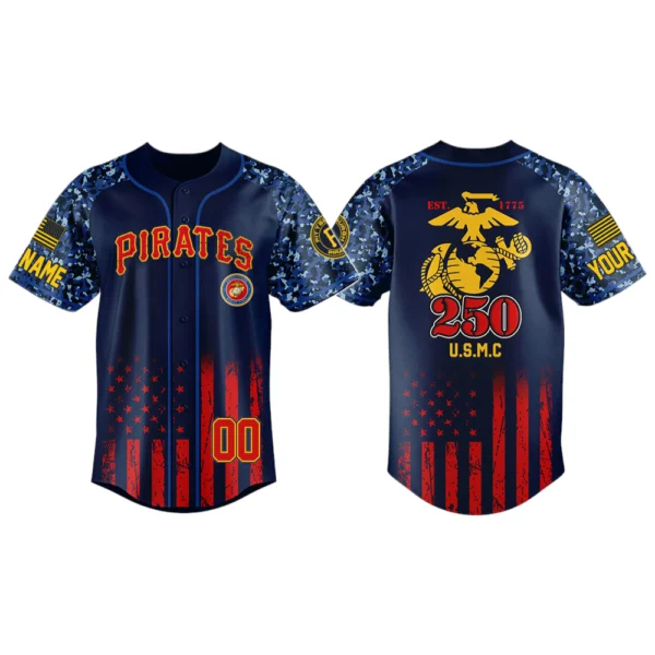 Pittsburgh Pirates x USMC 250th Anniversay 3D Baseball Jersey Limited 2026 Custom Name & Number