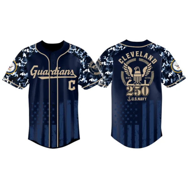 Cleveland Guardians x US Navy 250th Birthday 3D Baseball Jersey Limited 2026