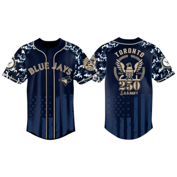 Toronto Blue Jays x US Navy 250th Birthday 3D Baseball Jersey Limited 2026