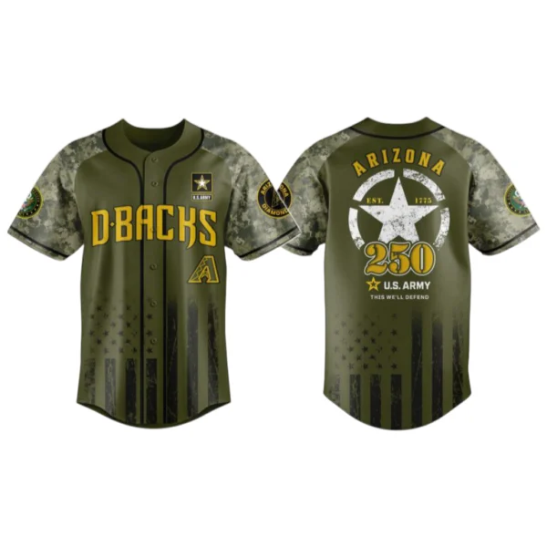 Arizona Diamondbacks x US Army 250th Birthday 3D Baseball Jersey Limited 2026