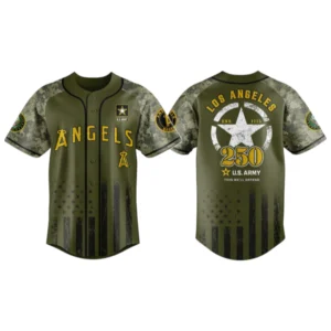 Los Angeles Angels x US Army 250th Birthday 3D Baseball Jersey Limited 2026