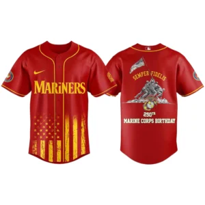 Seattle Mariners x Marine Corps 250th Birthday Semper Fidelis 3D Baseball Jersey Limited 2026