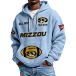 Missouri Tigers Quarter-Zip Waffle Knit Hoodie Custom Your Name