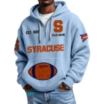 Syracuse Orange Quarter-Zip Waffle Knit Hoodie Custom Your Name