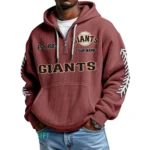 San Francisco Giants Quarter-Zip Waffle Knit Hoodie Personalize Name