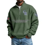 Colorado Rockies Waffle Knit Quarter-Zip Long Sleeve Shirt
