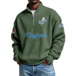 Los Angeles Dodgers Waffle Knit Quarter-Zip Long Sleeve Shirt
