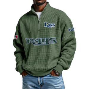 Tampa Bay Rays Waffle Knit Quarter-Zip Long Sleeve Shirt
