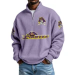 East Carolina Pirates Mens Quarter Zip Waffle Knit Pullover Top Long Sleeve