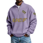 UCF Knights Mens Quarter Zip Waffle Knit Pullover Top Long Sleeve