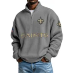 New Orleans Saints Waffle Knit Quarter-Zip Long Sleeve Shirt