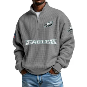 Philadelphia Eagles Waffle Knit Quarter-Zip Long Sleeve Shirt