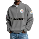 Pittsburgh Steelers Waffle Knit Quarter-Zip Long Sleeve Shirt