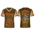 Minnesota Vikings x USMC 250th Birthday Celebration V-Neck Short Sleeve Jersey 3D Limited 2026 Custom Name & Number