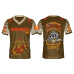 Washington Commanders x USMC 250th Birthday Celebration V-Neck Short Sleeve Jersey 3D Limited 2026 Custom Name & Number