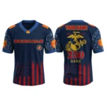Cincinnati Bengals x US USMC 250th Birthday V-Neck Short Sleeve Jersey 3D Limited 2026 Custom Name