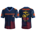 Denver Broncos x US USMC 250th Birthday V-Neck Short Sleeve Jersey 3D Limited 2026 Custom Name