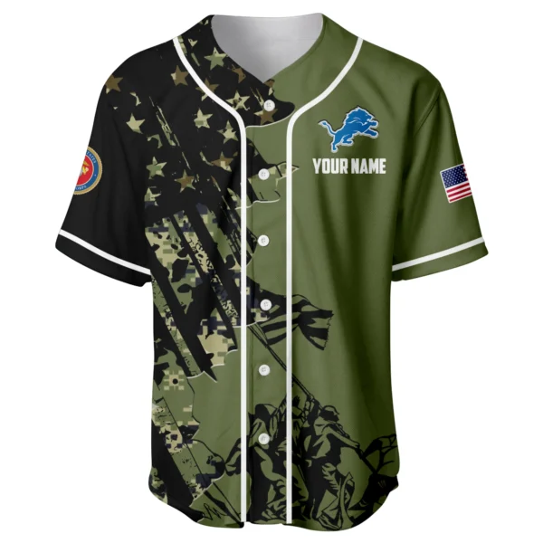 Detroit Lions x USMC Veteran 3D Baseball Jersey Limited 2026 Custom Your Name