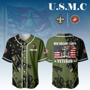 New Orleans Saints x USMC Veteran 3D Baseball Jersey Limited 2026 Custom Your Name