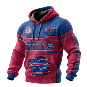 Buffalo Bills Pullover Hoodie Waffle Knit Color Options
