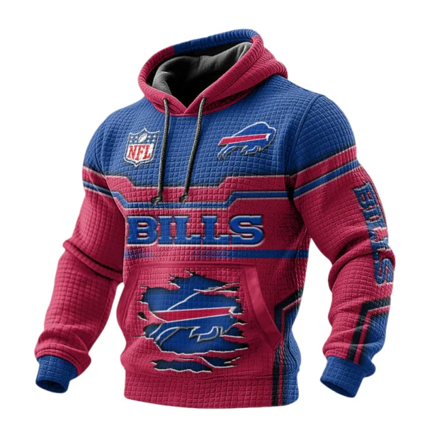 Buffalo Bills Pullover Hoodie Waffle Knit Color Options