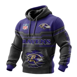 Baltimore Ravens Waffle Pullover Hoodie 3D