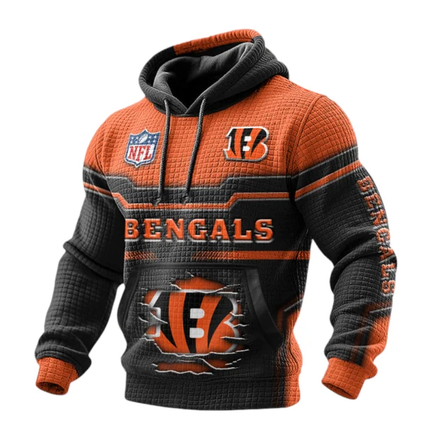 Cincinnati Bengals Pullover Hoodie Waffle Knit Color Options