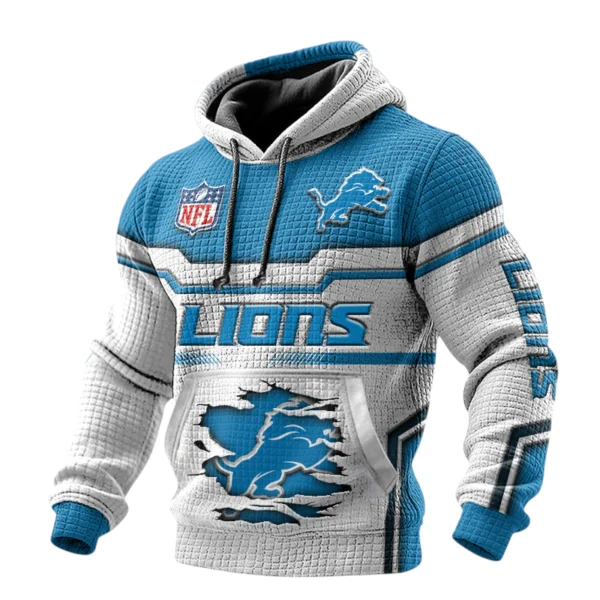 Detroit Lions Pullover Hoodie Waffle Knit Color Options