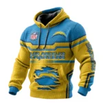 Los Angeles Chargers Pullover Hoodie Waffle Knit Color Options