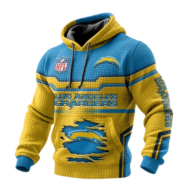 Los Angeles Chargers Pullover Hoodie Waffle Knit Color Options