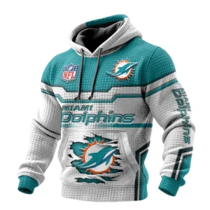 Miami Dolphins Pullover Hoodie Waffle Knit Color Options