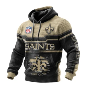 New Orleans Saints Pullover Hoodie Waffle Knit Color Options