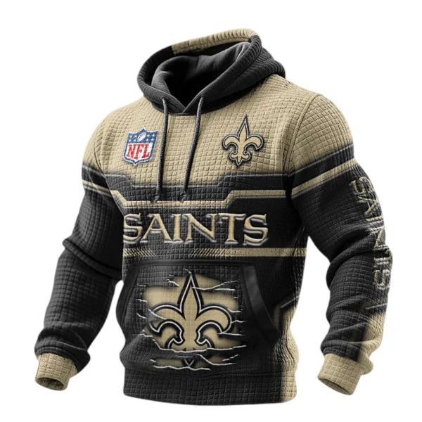 New Orleans Saints Pullover Hoodie Waffle Knit Color Options