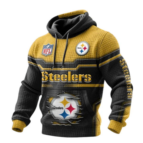 Pittsburgh Steelers Pullover Hoodie Waffle Knit Color Options