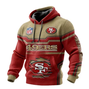 San Francisco 49ers Pullover Hoodie Waffle Knit Color Options