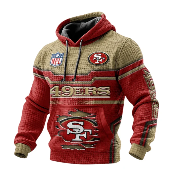 San Francisco 49ers Pullover Hoodie Waffle Knit Color Options