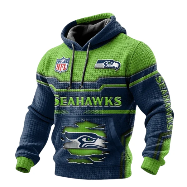 Seattle Seahawks Pullover Hoodie Waffle Knit Color Options