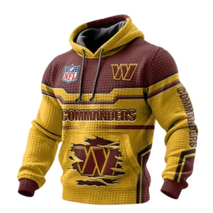 Washington Commanders Pullover Hoodie Waffle Knit Color Options