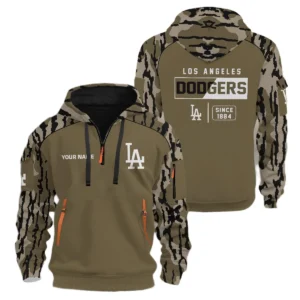 Los Angeles Dodgers Half Zip Hoodie Personalize Name 2027 New Limited