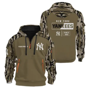 New York Yankees Half Zip Hoodie Personalize Name 2027 New Limited