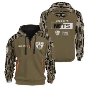 Brooklyn Nets Half Zip Hoodie Personalize 2027 Limited