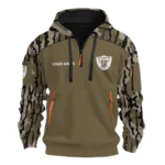 Las Vegas Raiders Half Zip Hoodie Customize Your Name