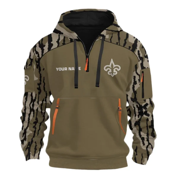 New Orleans Saints Half Zip Hoodie Customize Your Name