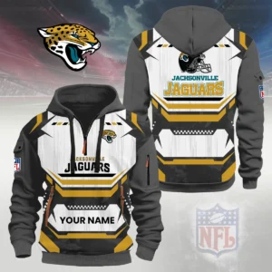 Jacksonville Jaguars Half Zip Hoodie Custom Your Name