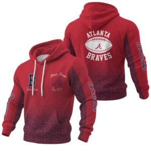 Atlanta Braves Waffle Pullover Hoodie Custom Your Name