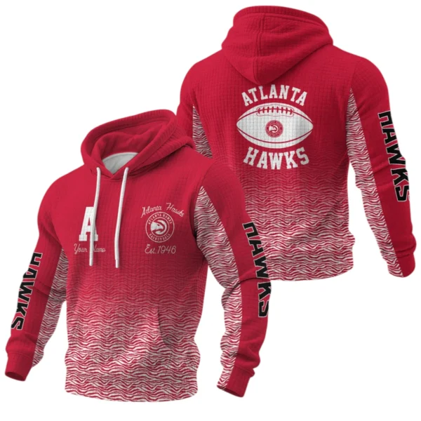 Atlanta Hawks Pullover Hoodie Waffle Knit Personalize Name Limited