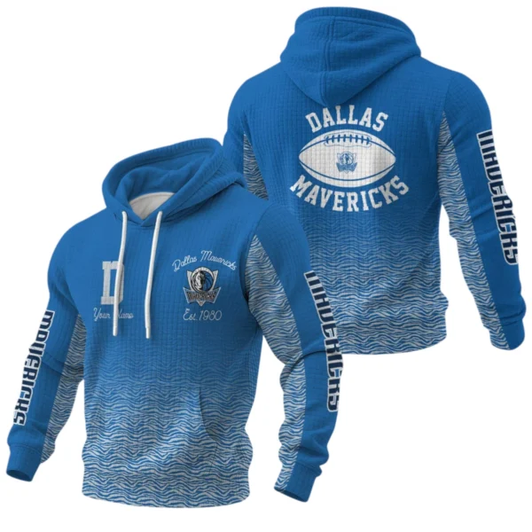 Dallas Mavericks Pullover Hoodie Waffle Knit Personalize Name Limited
